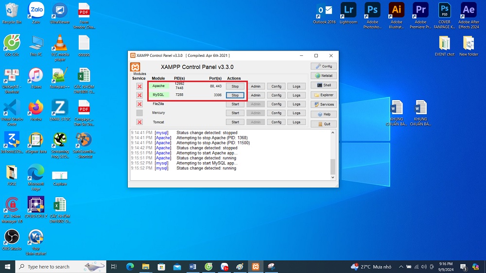 cài đặt Xampp giả lập local host